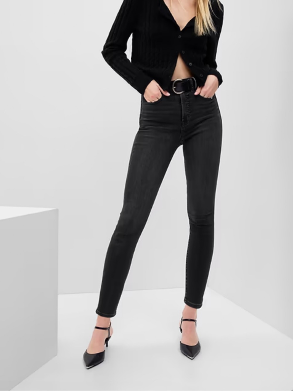 GAP Black High-Rise Skinny Jeans for Women